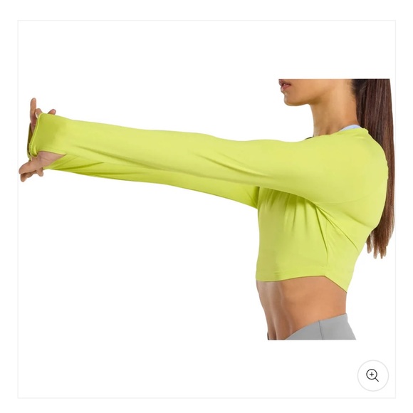 Gymshark Training Long Sleeve Crop Top - Yellow - Picture 3 of 4